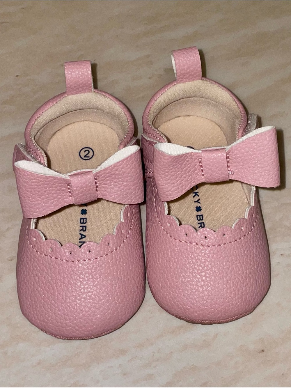 Lucky Brand Pink Bow Mary Jane Baby Walker Shoes